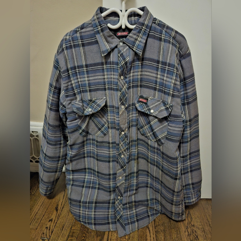 Dickies Blue Plaid Snap-Up Jacket